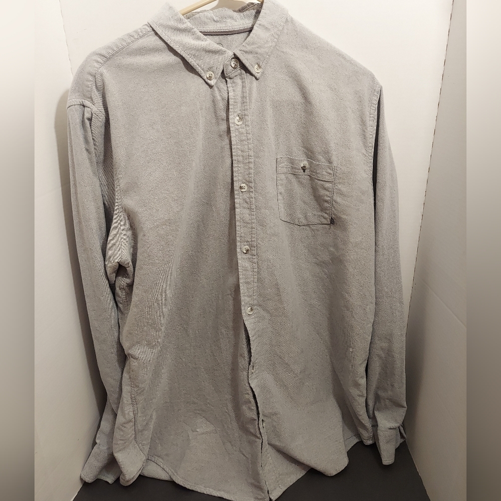 Free Fly Grey Mens Long Sleeve Button Up Shirt Size XL Performance Bamboo Active